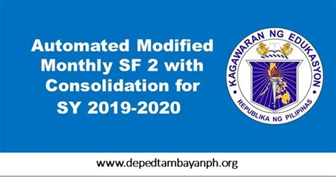 Automated Modified School Form 2 (SF2) for SY 2019.